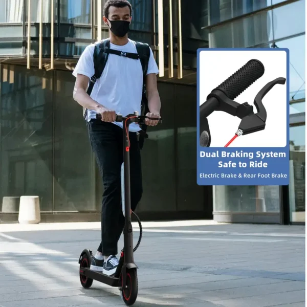 Tragbarer Elektroroller für Erwachsene – 630W Motor, bis zu 16 MPH, 18 Meilen Reichweite, 8,5" Vollgummireifen, klappbar, LCD-Display, App-Steuerung, Dual-Scheibenbremsen - Image 8